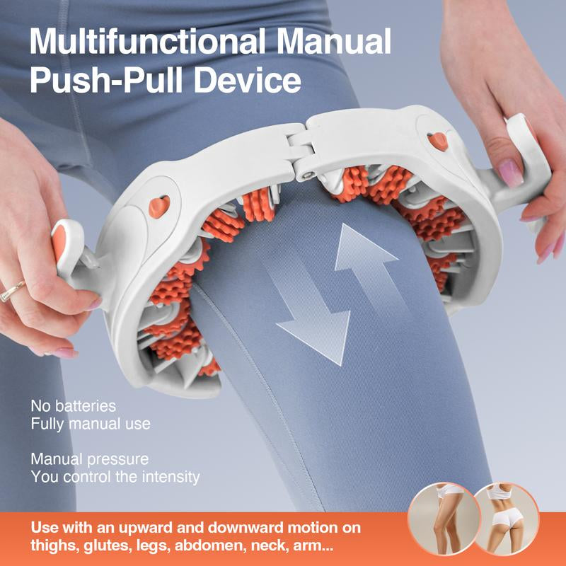 Daily Orange Cellulite Manual Push-Pull Roller for Thigh Calf Waist - Deep Tissue Pain Relief Body Sculpting Anti-Inflammation Fast Recovery Pilates Equipment Yoga Gear