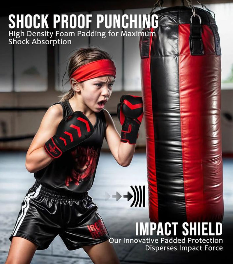 Kids Knockout Boxing Gloves with Padded Protection (Baby Blue/Balck)