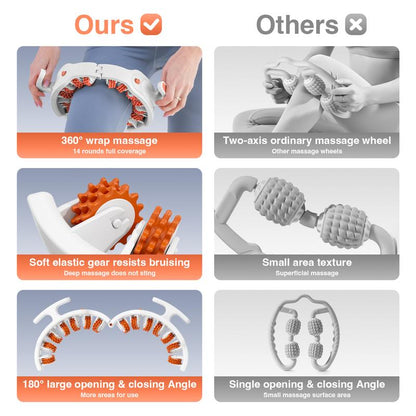 Daily Orange Cellulite Manual Push-Pull Roller for Thigh Calf Waist - Deep Tissue Pain Relief Body Sculpting Anti-Inflammation Fast Recovery Pilates Equipment Yoga Gear