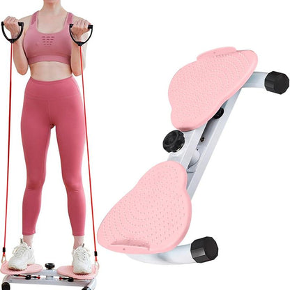Twist Machine Slim Waist and Toned Abs Waist Twister Can Stand with Feet Apart Double Non-Slip No Noise Use Exercise Equipment Abdominal Roller Workout(Pink/ Purple)