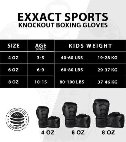 Kids Knockout Boxing Gloves with Padded Protection (Baby Blue/Balck)