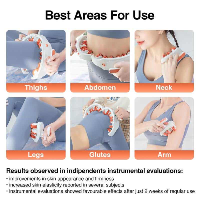 Daily Orange Cellulite Manual Push-Pull Roller for Thigh Calf Waist - Deep Tissue Pain Relief Body Sculpting Anti-Inflammation Fast Recovery Pilates Equipment Yoga Gear