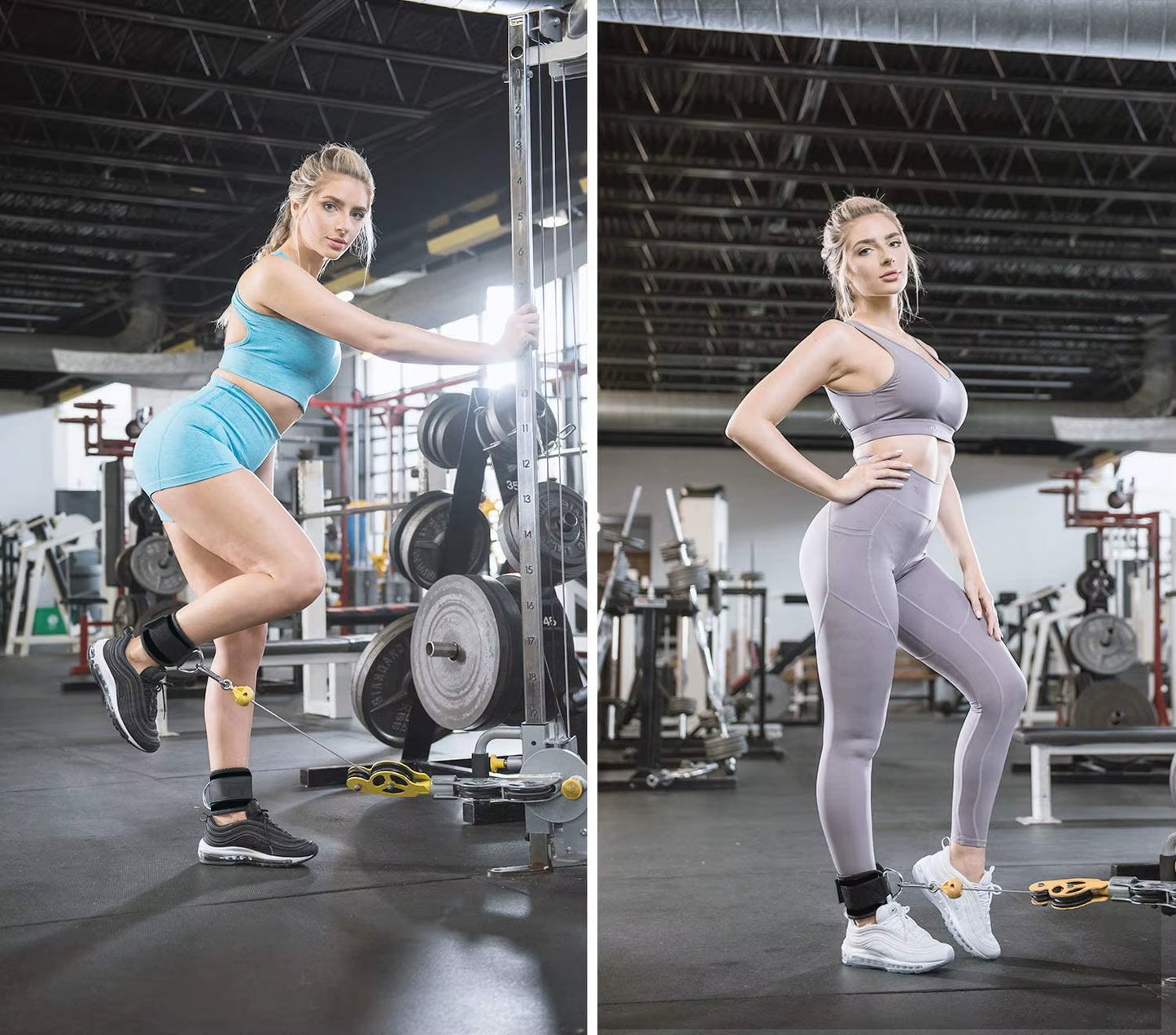 Fitness Adjustable D-Ring Ankle Cuffs Sport Ankle Straps for Cable Machines Gym Leg Pulley with Buckle Sports Feet Guard Workout