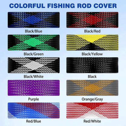 Fishing Rod Sleeve - Fishing Pole Sleeve Fishing Rod Cover for Casting Rod, Sea Fishing Rod, Fly Rod - Braided Mesh Rod Protector Fishing Rod Sock