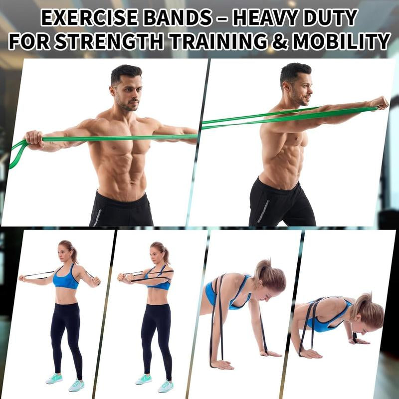 Resistance Bands Set of 5 – Pull up Assistance Bands for Men & Women, Heavy Duty Workout Bands for Exercise, Strength Training, Stretching, Physical Therapy, Home & Gym