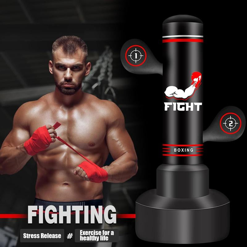 Freestanding Punching Bags for Adults Teens, 70" Freestanding Punching Bag with Stand,Suitable for Kickboxing Martial Arts MMA Dummy Karate Home Gym (Not Included Pump and Gloves)