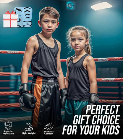 Kids Knockout Boxing Gloves with Padded Protection (Baby Blue/Balck)