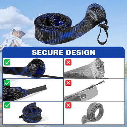 Fishing Rod Sleeve - Fishing Pole Sleeve Fishing Rod Cover for Casting Rod, Sea Fishing Rod, Fly Rod - Braided Mesh Rod Protector Fishing Rod Sock