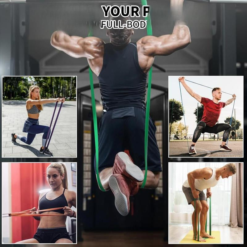 Resistance Bands Set of 5 – Pull up Assistance Bands for Men & Women, Heavy Duty Workout Bands for Exercise, Strength Training, Stretching, Physical Therapy, Home & Gym