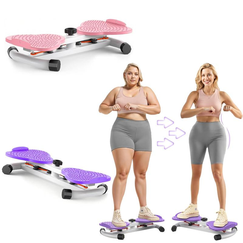 Twist Machine Slim Waist and Toned Abs Waist Twister Can Stand with Feet Apart Double Non-Slip No Noise Use Exercise Equipment Abdominal Roller Workout(Pink/ Purple)