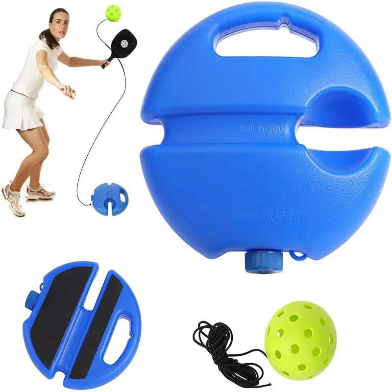 Pickleball Trainer Kit with Pickleball Rackets,2Pc 40-Hole Ball & Elastic Rope for Hand-Eye Coordination & Reflexes Improvement Portable Design for All Skill Levels - Training Universal Training Equipment Set