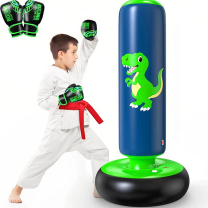 Inflatable Punching Bag, 48 Inch Stable Inflatable Boxing Bag for 3-6 Kids,Dinosaur Toy & Gifts for Boys and Girls, Kids Boxing Set for Practicing Karate, Taekwondo