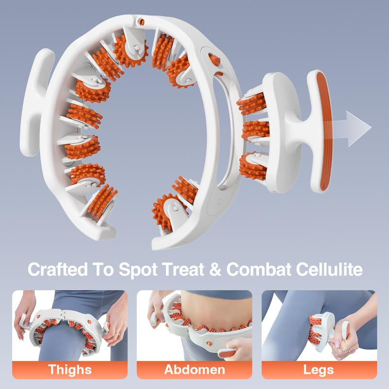 Daily Orange Cellulite Manual Push-Pull Roller for Thigh Calf Waist - Deep Tissue Pain Relief Body Sculpting Anti-Inflammation Fast Recovery Pilates Equipment Yoga Gear