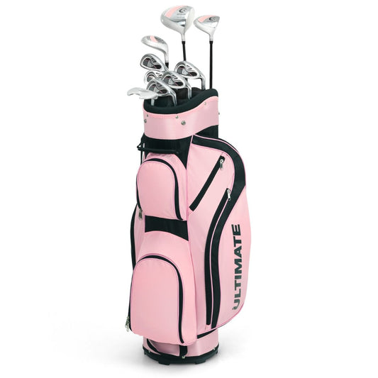 10-Teiliges Komplettes Golf Set Golfschläger Set Für Damen Perfektes Golfgeschenk Rosa