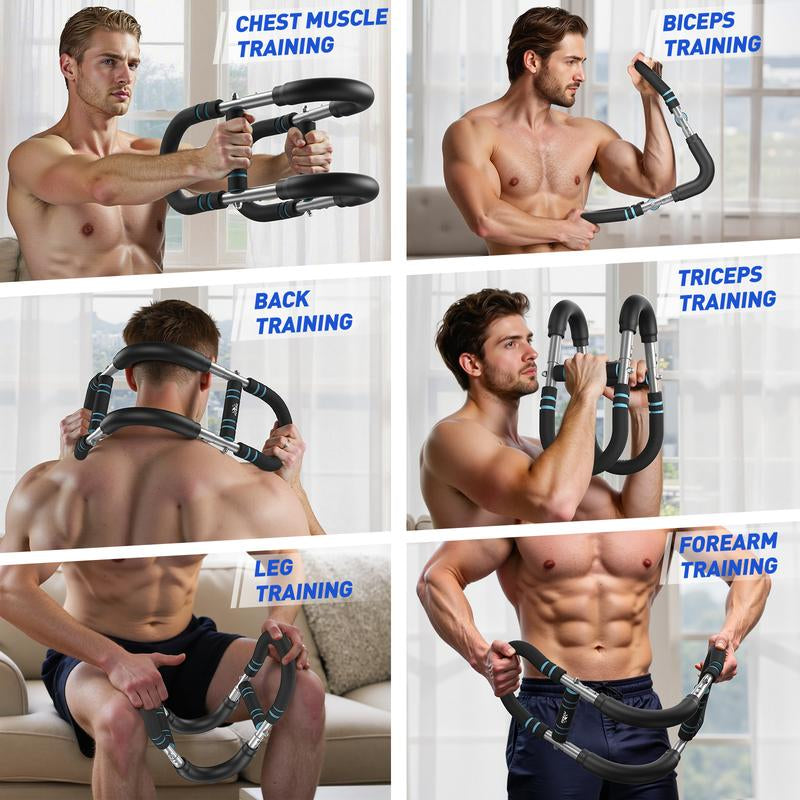 Flybird Arm Trainer Chest Workout Adjustable Spring Resistance Equipment, Strengthen Chest, Forearm & Grip Strengthener for Men, Detachable Portable Design for Home Gym & Outdoor