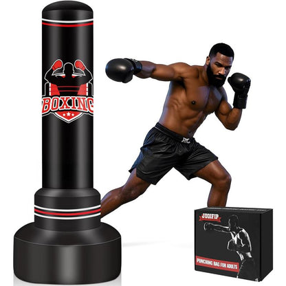 Freestanding Punching Bags for Adults Teens, 70" Freestanding Punching Bag with Stand,Suitable for Kickboxing Martial Arts MMA Dummy Karate Home Gym (Not Included Pump and Gloves)