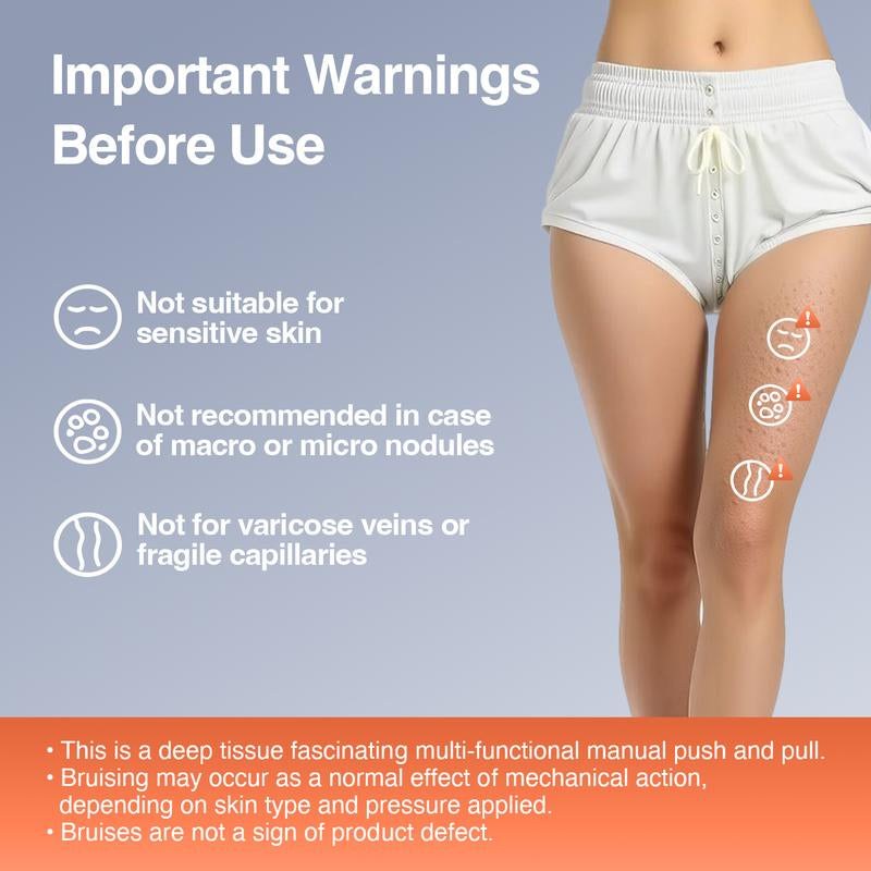 Daily Orange Cellulite Manual Push-Pull Roller for Thigh Calf Waist - Deep Tissue Pain Relief Body Sculpting Anti-Inflammation Fast Recovery Pilates Equipment Yoga Gear