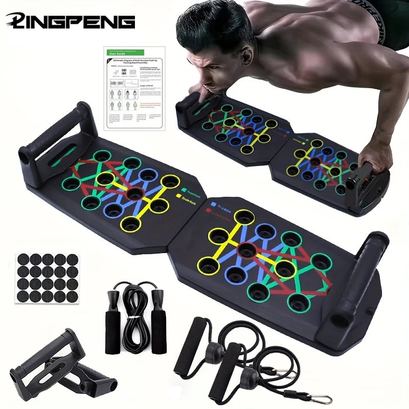 Push-Up Board Set Portable Multifunctional Push-Up Bar Foldable Fitness Equipment for Chest Abdomen Arms/Back Training