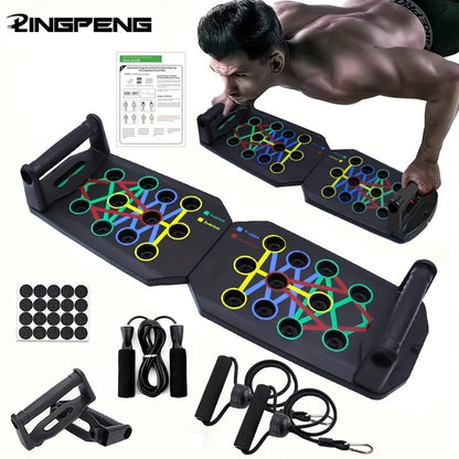 Push-Up Board Set Portable Multifunctional Push-Up Bar Foldable Fitness Equipment for Chest Abdomen Arms/Back Training