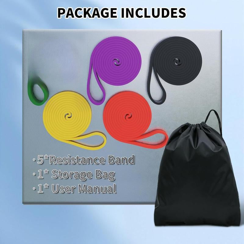Resistance Bands Set of 5 – Pull up Assistance Bands for Men & Women, Heavy Duty Workout Bands for Exercise, Strength Training, Stretching, Physical Therapy, Home & Gym